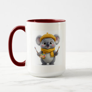Süße Künstlerin Koala Malerin Zweifarben-Kaffeetas Tasse