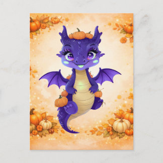 Süße Kürbis-Drache-Postkarte Postkarte