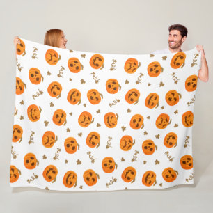 Süße Kürbis-Emojis-Fleece-Decke Fleecedecke