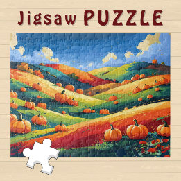 Süße Kürbis-Fantasielandschaft Puzzle