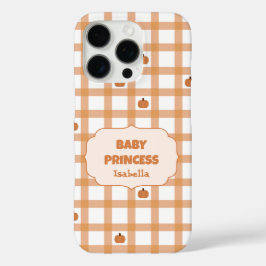 Süße Kürbis-Gingham-Baby-Prinzessin iPhone 16 Pro Hülle