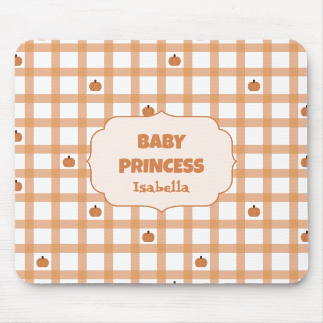 Süße Kürbis-Gingham-Mauspad Mousepad (Vorne)