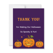 Süße Kürbis-Halloween-Party-Dankeskarten