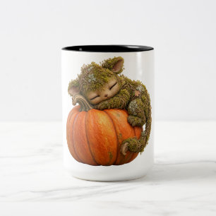 Süße Kürbis-Waldkreatur-Tasse Zweifarbige Tasse