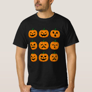 Süße Kürbisgesichter Halloween-Design T-Shirt