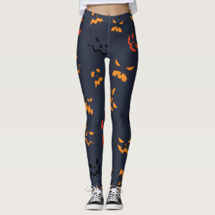 Süße Kürbisgesichter Muster Halloween Leggings