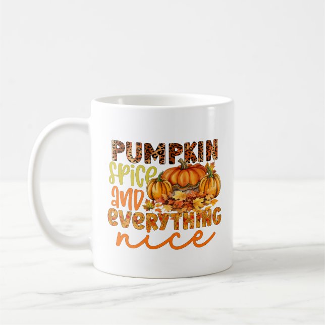 Süße Kürbisgewürz-Wortkunst  Kaffeetasse (Links)