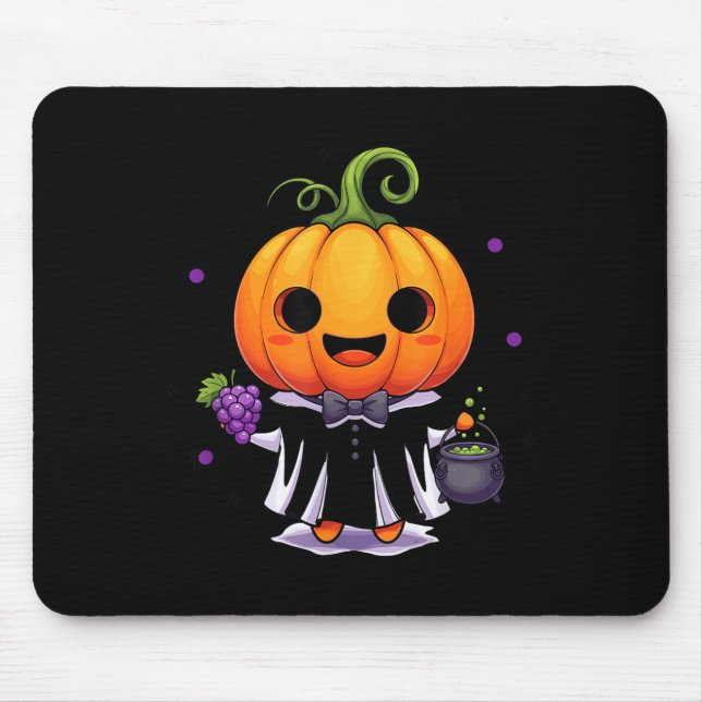 Süße Kürbiskürbis-Hexen-Halloween-Süßigkeiten oder Mousepad (Vorne)