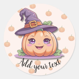 Süße Kürbismagie – Halloween-Aufkleber Runder Aufkleber