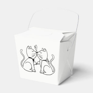 Süße küssende Katzen Schwarz Weiß Whimsical Hochze Geschenkschachtel
