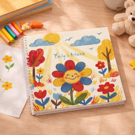 Süße lächelnde Blumen-Kinder-Skizzenbuch Notizbuch