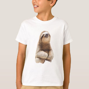 Süße lächelnde braune Faultier-Kinder T-Shirt
