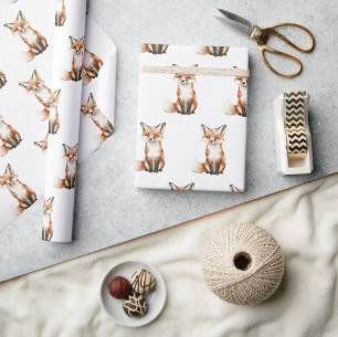 Süße lächelnde Füchse Geburtstag Geschenkpapier