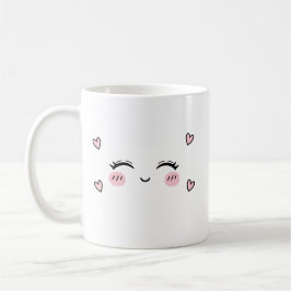 Süße lächelnde Gesichts-Tasse  Weiches Herz Ästhet Kaffeetasse