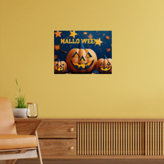Süße lächelnde Halloween-Kürbisse Poster