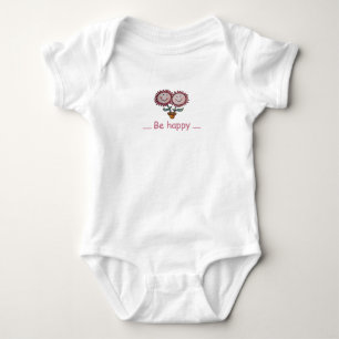 süße lächelnde lila Gänseblümchen-Blume Baby Strampler