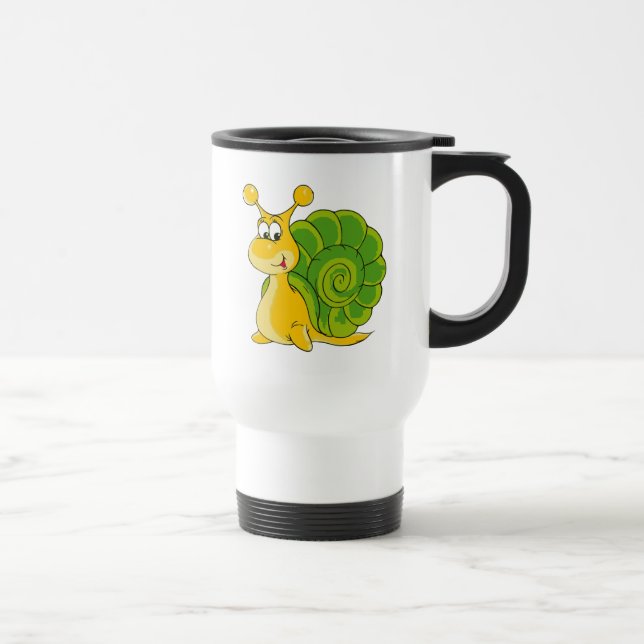 Süße lächelnde Schnecke Reisebecher (Rechts)