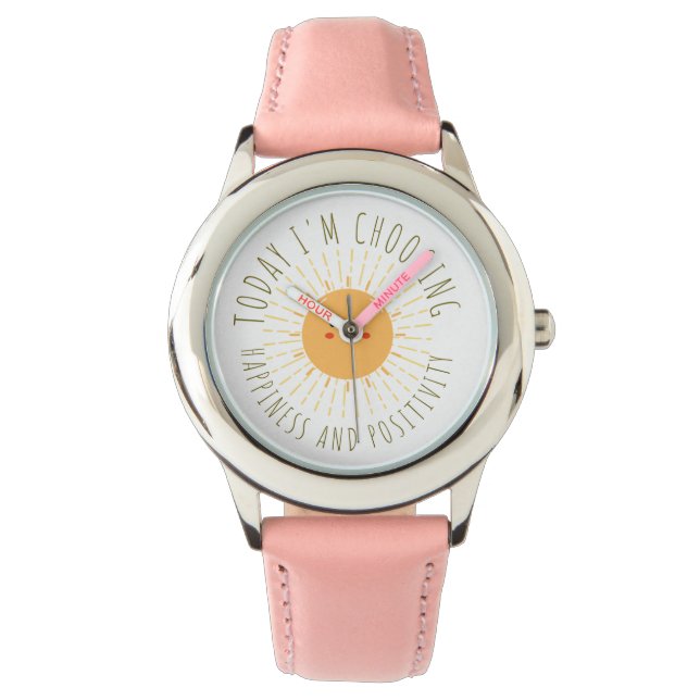 Süße lächelnde Sonne  Armbanduhr (Vorderseite)