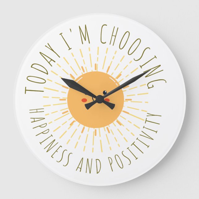 Süße lächelnde Sonne Große Wanduhr (Vorderseite)
