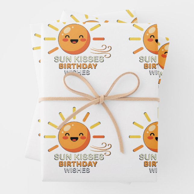 Süße lächelnde Sonnengratulations-Wrap-Papier  Geschenkpapier Set (Beispiel)