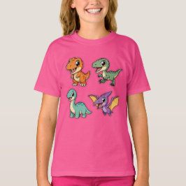 Süße Lager Cretaceous Dinosaurien Cartoon Kawaii D T-Shirt