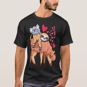 Süße Lama Faultier Koala Valentinstag Muttertag T-Shirt