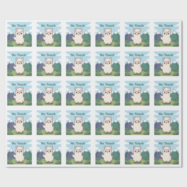 Süße Lama  Geschenkpapier (Flach)