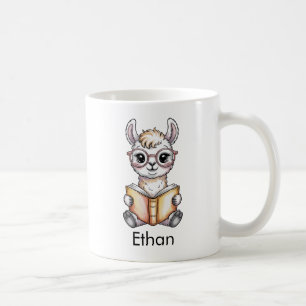 Süße Lama liest ein Buch Custom Kaffeetasse