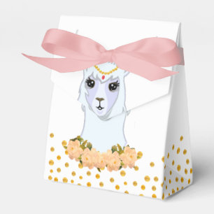 Süße Lama, Pfingstrosen & Gold Konfetti Danke Geschenkschachtel