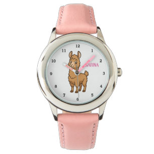 Süße Lama-Tier Alpaka Mädchen Kinder Armbanduhr