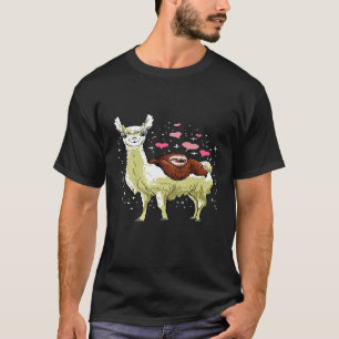 Süße Lama und Faultier verliebt für einen Tierlieb T-Shirt