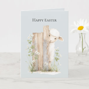 Süße Lamm-Blumen-Tor-Ostern Karte