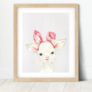 Süße Lammfarm-Kinderzimmer-Kunst drucken Poster