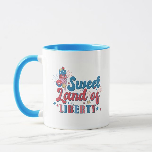 Süße Land der Freiheit Patriotic Tasse (Links)