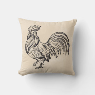 Süße Landfarm Sonnenbank-Beige-Huhn Hahn Kissen