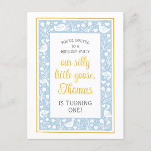 Süße ländliche verrückte Gans Geburtstagsfeier Postkarte