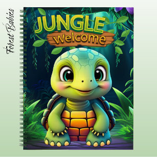 Süße Landschildkröte Dschungel Begrüßung Tier 🐢 Notizbuch