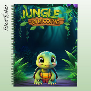 Süße Landschildkröte Dschungel Begrüßung Tier 🐢 Notizbuch