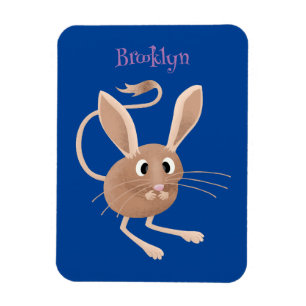 Süße Langohren-Springmaus Cartoon-Illustration Magnet