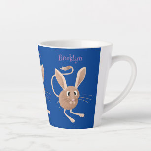 Süße Langohren-Springmaus Cartoon-Illustration Milchtasse