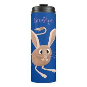 Süße Langohren-Springmaus Cartoon-Illustration Thermosbecher