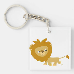 Süße laufende Cartoon-Löwe-Acryl-Schlüsselanhänger Schlüsselanhänger
