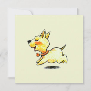 Süße Laufende-Hund-Illustration für Hunde-Liebhabe Einladung