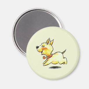 Süße Laufende-Hund-Illustration für Hunde-Liebhabe Magnet