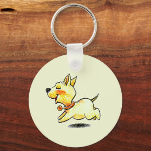 Süße Laufende-Hund-Illustration für Hunde-Liebhabe Schlüsselanhänger