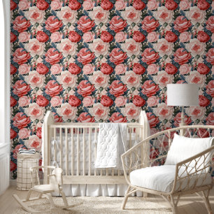 Süße lebendige rosa Pfingstrosen Schicke Blumen-Wa Tapete