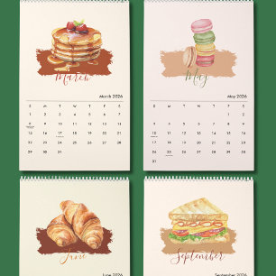 Süße Lebensmittel-Kunst-Wandkalender für die Küche Kalender