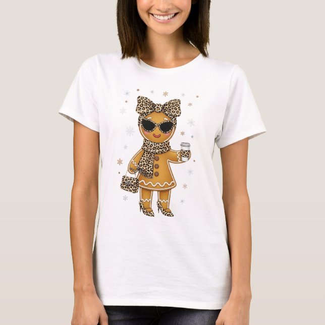 Süße Lebkuchen-Leoparden-Keks-Liebhaber T-Shirt (Vorderseite)