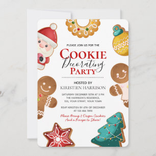 Süße Lebkuchen-Weihnachtsplätzchen-Verzierungs-Par Einladung