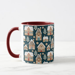 Süße Lebkuchenhäuser & Kekse Blaues Weihnachten Tasse